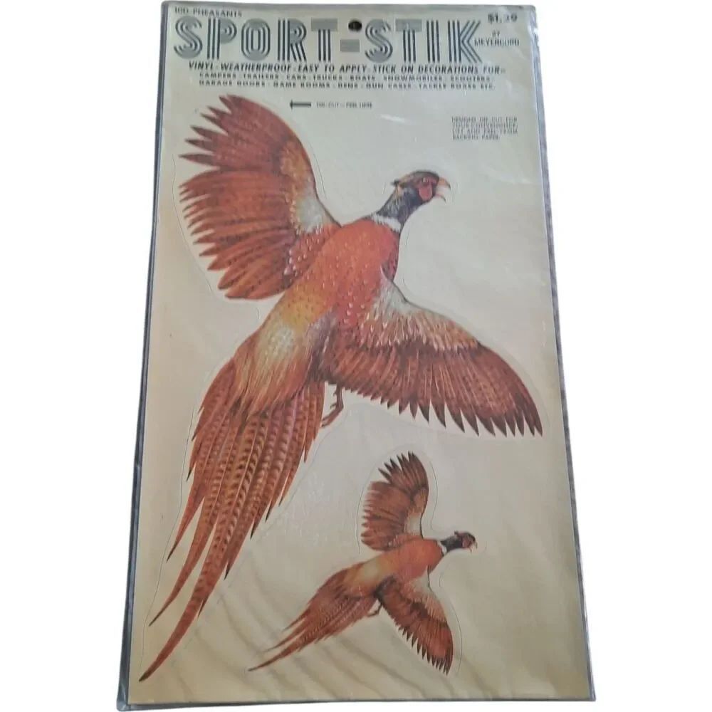 Sport-Stik Vinyl Pheasant Wall Decal — Brown and Orange